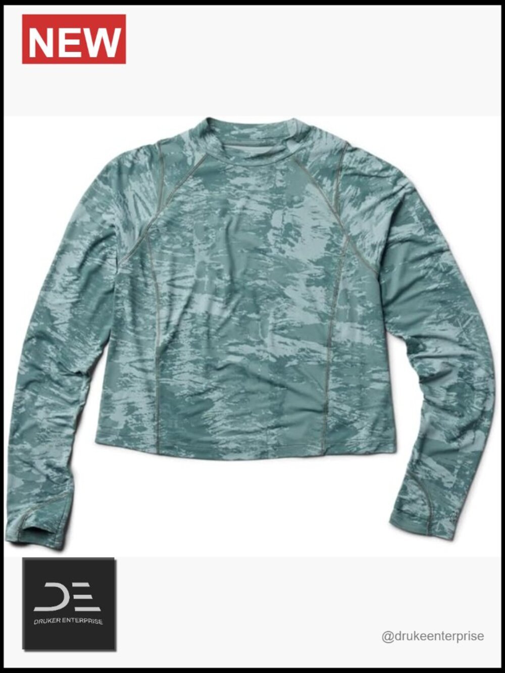 UPF 50+ Long Sleeve Crop Top with Mock Neck & Thumbholes